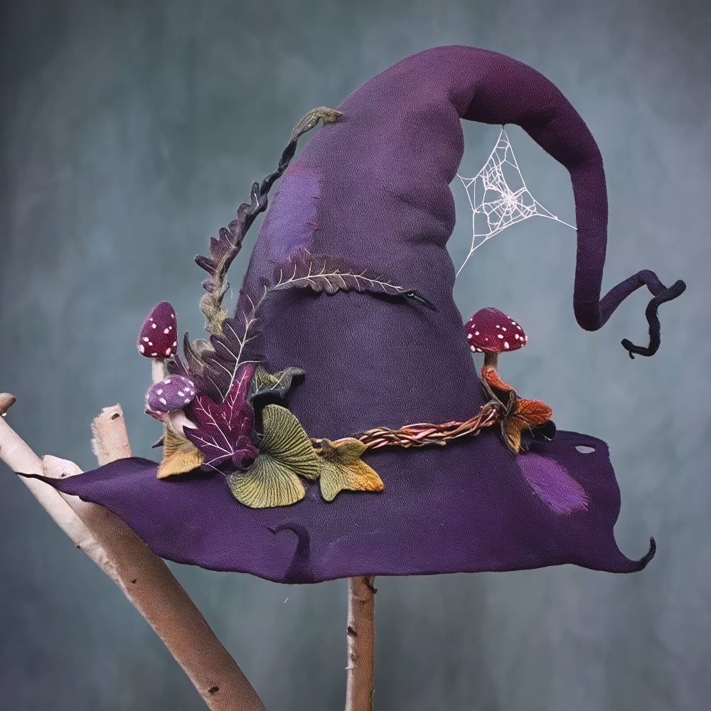 Handmade Merino Wool Felt Witch Hat — Adjustable Adult Halloween Costume
