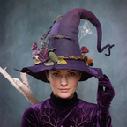 Handmade Merino Wool Felt Witch Hat — Adjustable Adult Halloween Costume