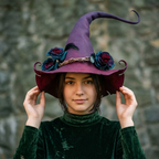Handmade Merino Wool Felt Witch Hat — Adjustable Adult Halloween Costume