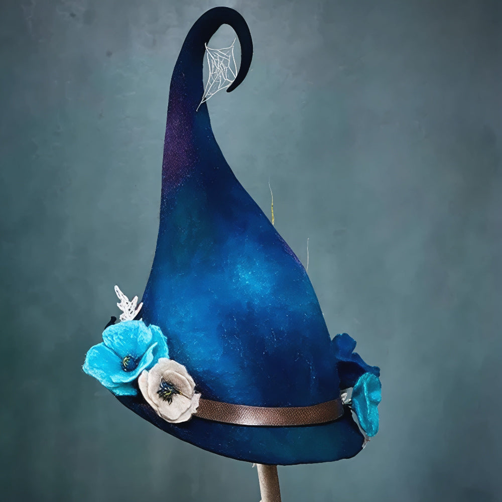 Handmade Merino Wool Felt Witch Hat — Adjustable Adult Halloween Costume