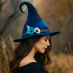 Handmade Merino Wool Felt Witch Hat — Adjustable Adult Halloween Costume
