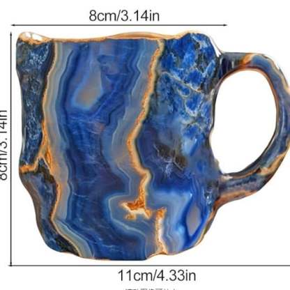 Handmade Mineral Crystal Coffee Mugs – Insulated, Microwave Safe, 350–450 ml