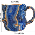 Handmade Mineral Crystal Coffee Mugs – Insulated, Microwave Safe, 350–450 ml