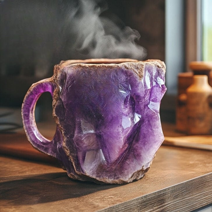 Handmade Mineral Crystal Coffee Mugs – Insulated, Microwave Safe, 350–450 ml