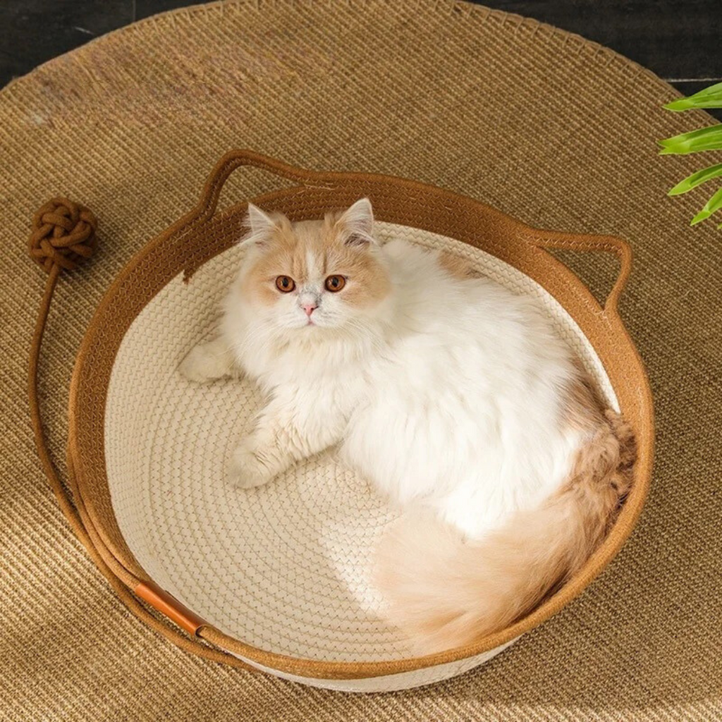 Handwoven Cotton Rope Cat Bed – CozyNest