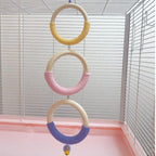 Hanging Rope-Wrapped Wooden Ring Chew and Perch Bird Toy