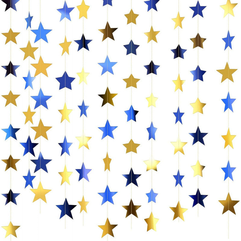 Hanging Star Garlands – Metallic Paper Party Decoration & Photo Backdrop