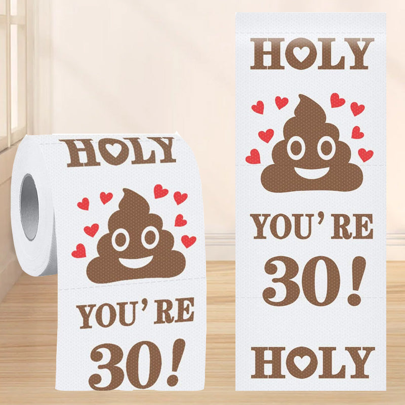 Happy Birthday Poop Printed Toilet Roll