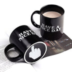 Have a Nice Day Coffee Mug with Middle Finger – Funny Novelty Gift