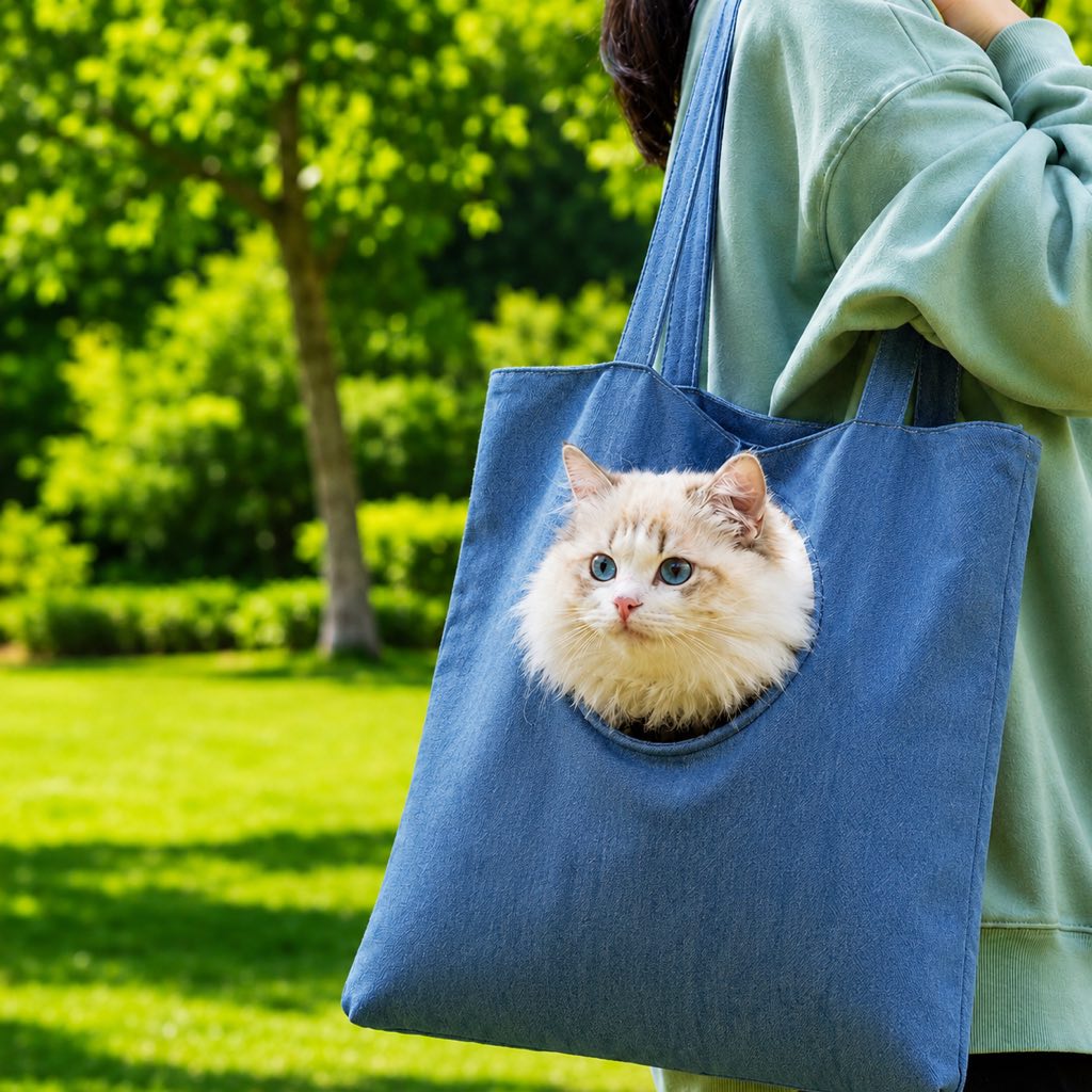 Boneroshop Head-Out Cat Carrier Tote for Walks & Vet Visits - Lightweight Canvas Pet Bag for Cats & Small Dogs