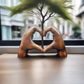 Heart Hands Ornament | Two-Piece Sculpture Forming a Heart