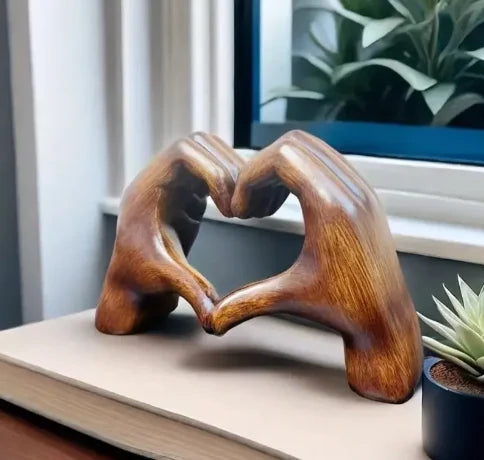 Heart Hands Ornament | Two-Piece Sculpture Forming a Heart