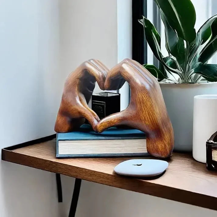 Heart Hands Ornament | Two-Piece Sculpture Forming a Heart