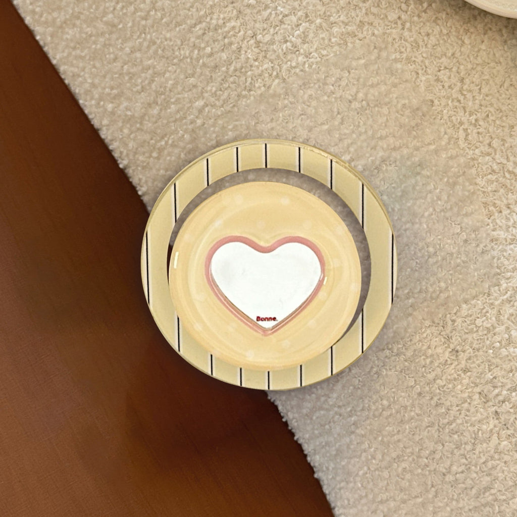 Heart-Shaped Coaster with Playful Design