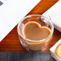 Heart-Shaped Double-Walled Glass Mug – Insulated Coffee & Tea Cup