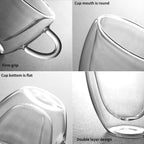 Heart-Shaped Double-Walled Glass Mug – Insulated Coffee & Tea Cup