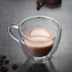 Heart-Shaped Double-Walled Glass Mug – Insulated Coffee & Tea Cup