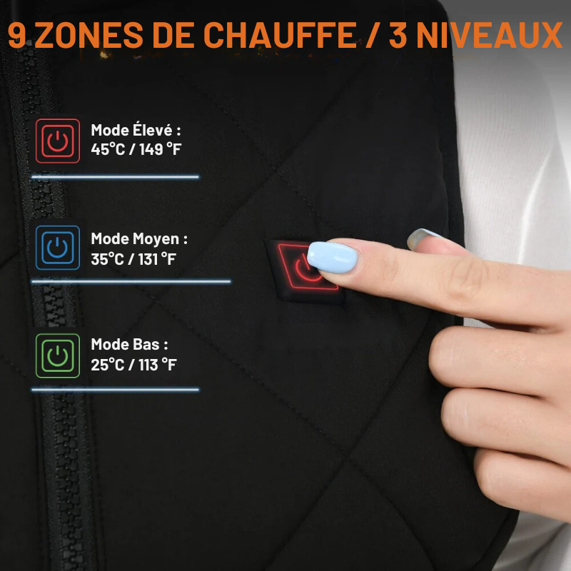 Boneroshop | Heated vest for women with dual control and 9 heating zones – comfort and warmth for every season