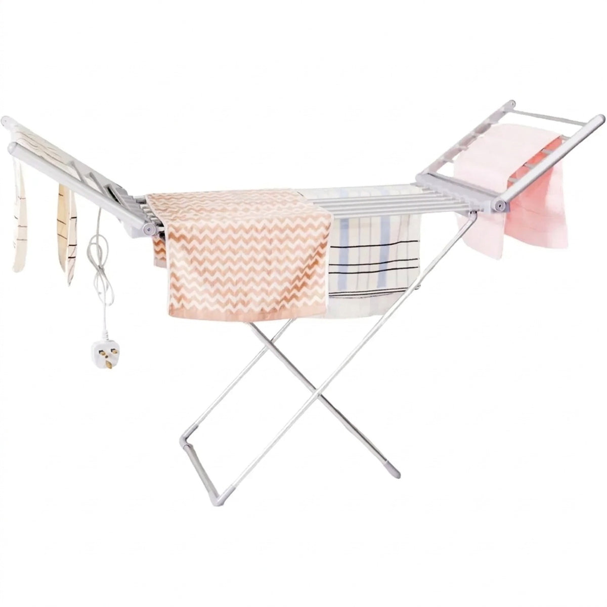 Heated Clothes Drying Rack Portable Electric Foldable Airer with Folding Wings