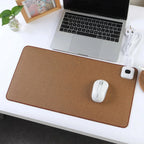 Heated Desk Pad with Adjustable Temperature Control and Stitched Linen Surface Office