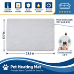 Heated Pet Pad | Waterproof & Scratch-Resistant | Washable Warming Mat 61 cm × 46 cm