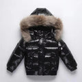 Kids Winter Parka, Down Insulated Jacket, Real Fur Hood Trim, Water Resistant Shell