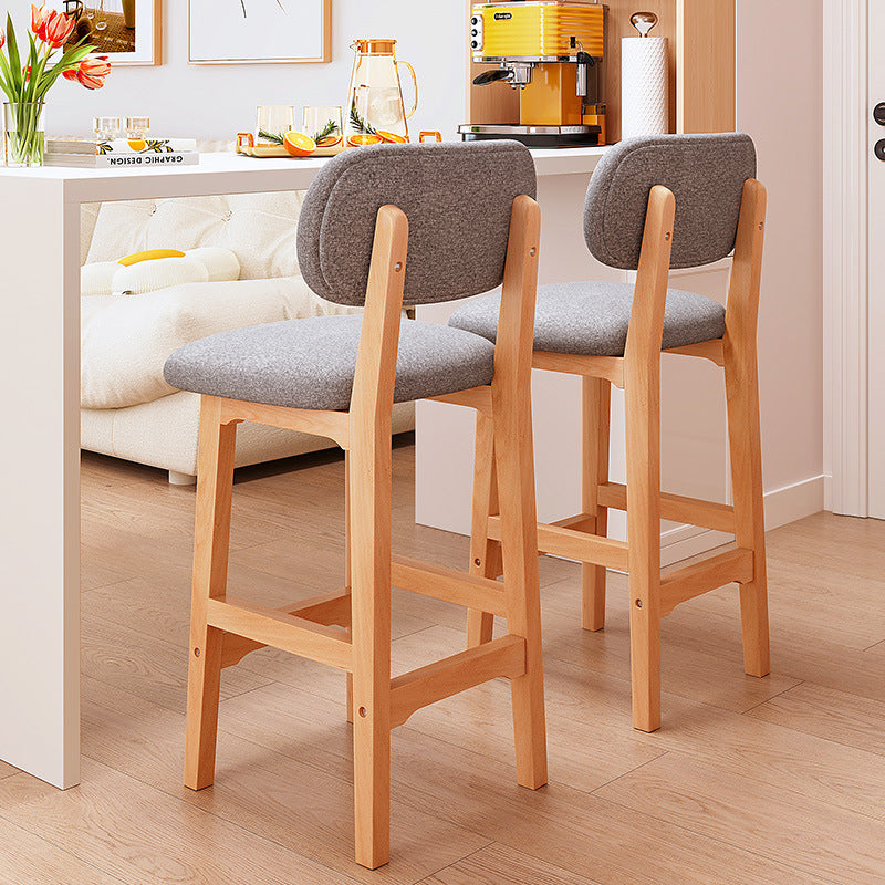 Height-Adjustable Bar Stool with Backrest and Cushion
