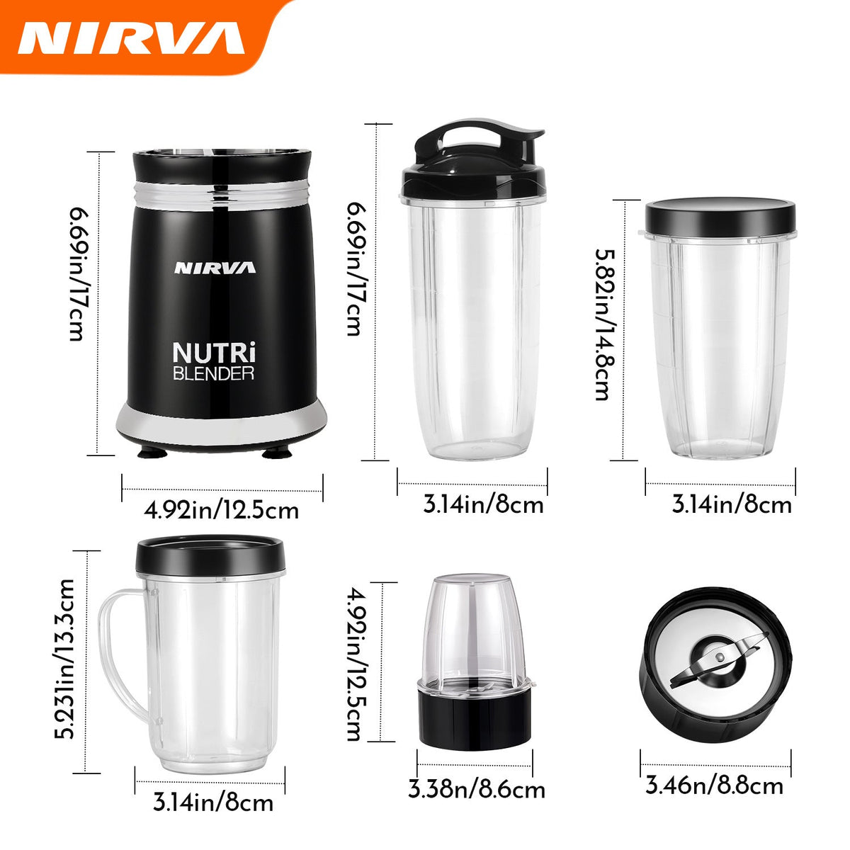 High-Power Multi-Functional Electric Blender with Chopper and Juicing Attachments