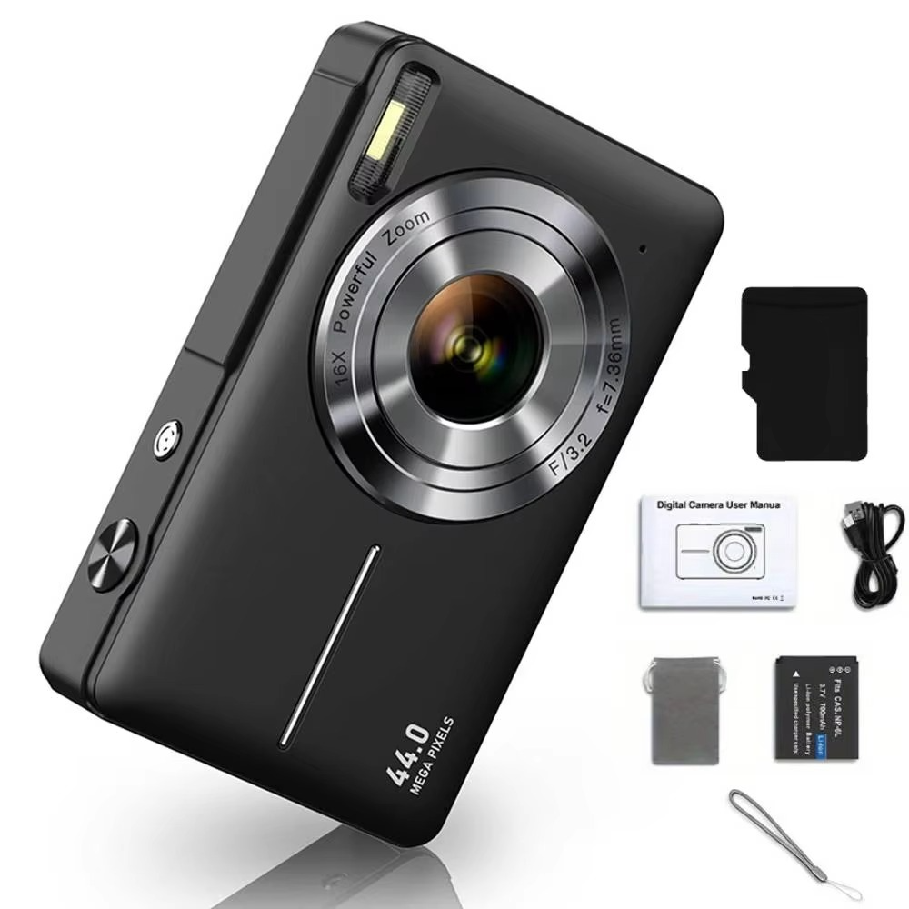 High-Resolution Kids' Digital Camera – 1080P HD, 44MP with 16X Zoom