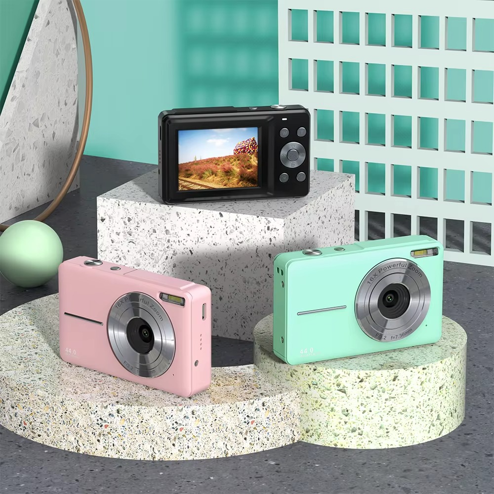 High-Resolution Kids' Digital Camera – 1080P HD, 44MP with 16X Zoom