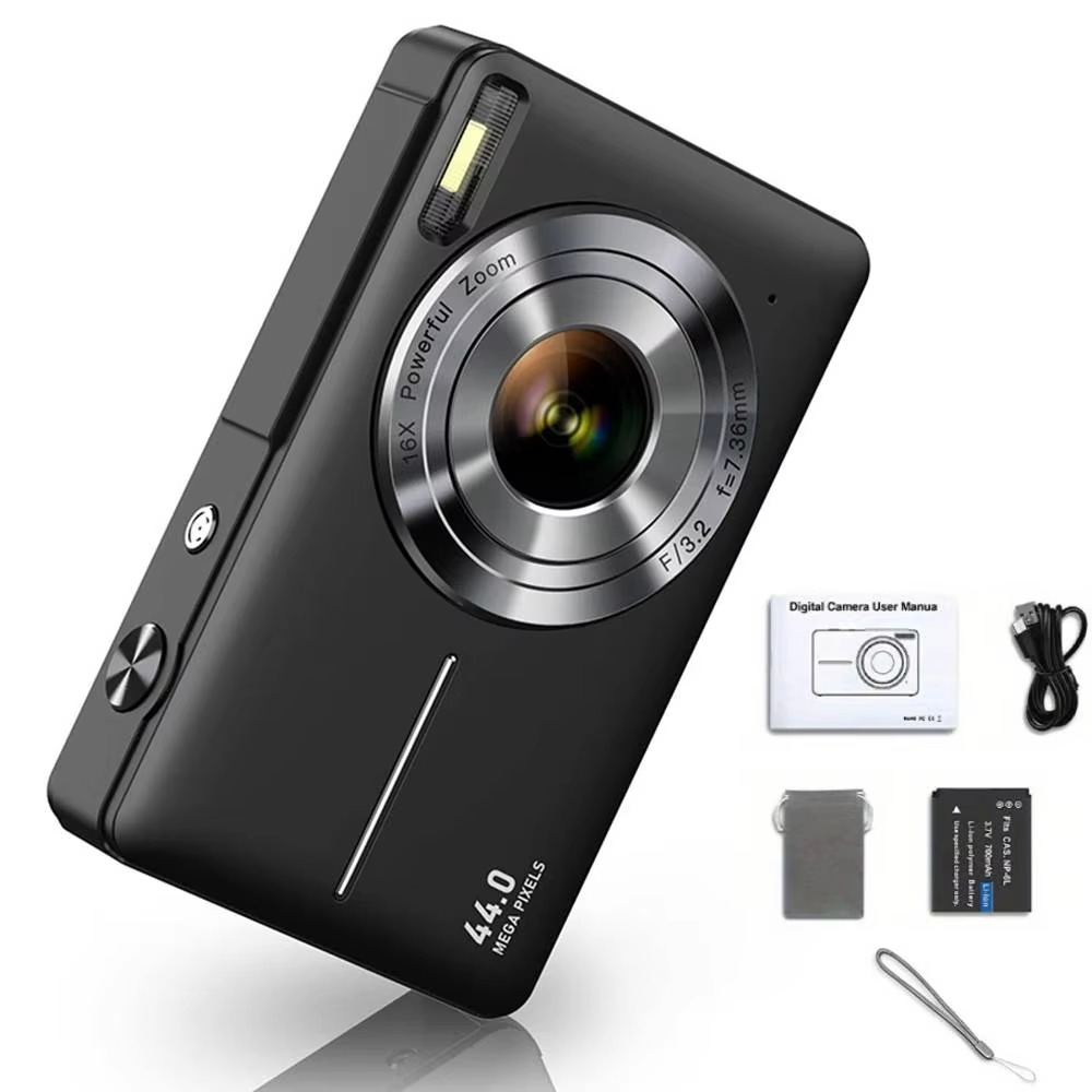High-Resolution Kids' Digital Camera – 1080P HD, 44MP with 16X Zoom