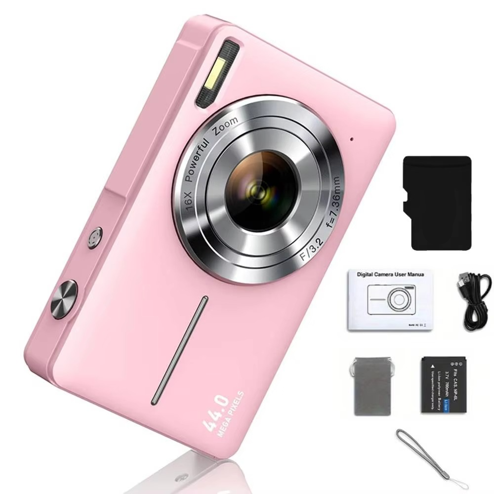 High-Resolution Kids' Digital Camera – 1080P HD, 44MP with 16X Zoom