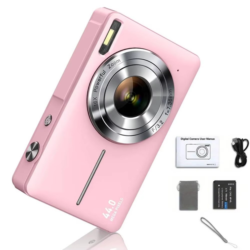 High-Resolution Kids' Digital Camera – 1080P HD, 44MP with 16X Zoom