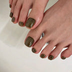 Holographic glitter false toenail set