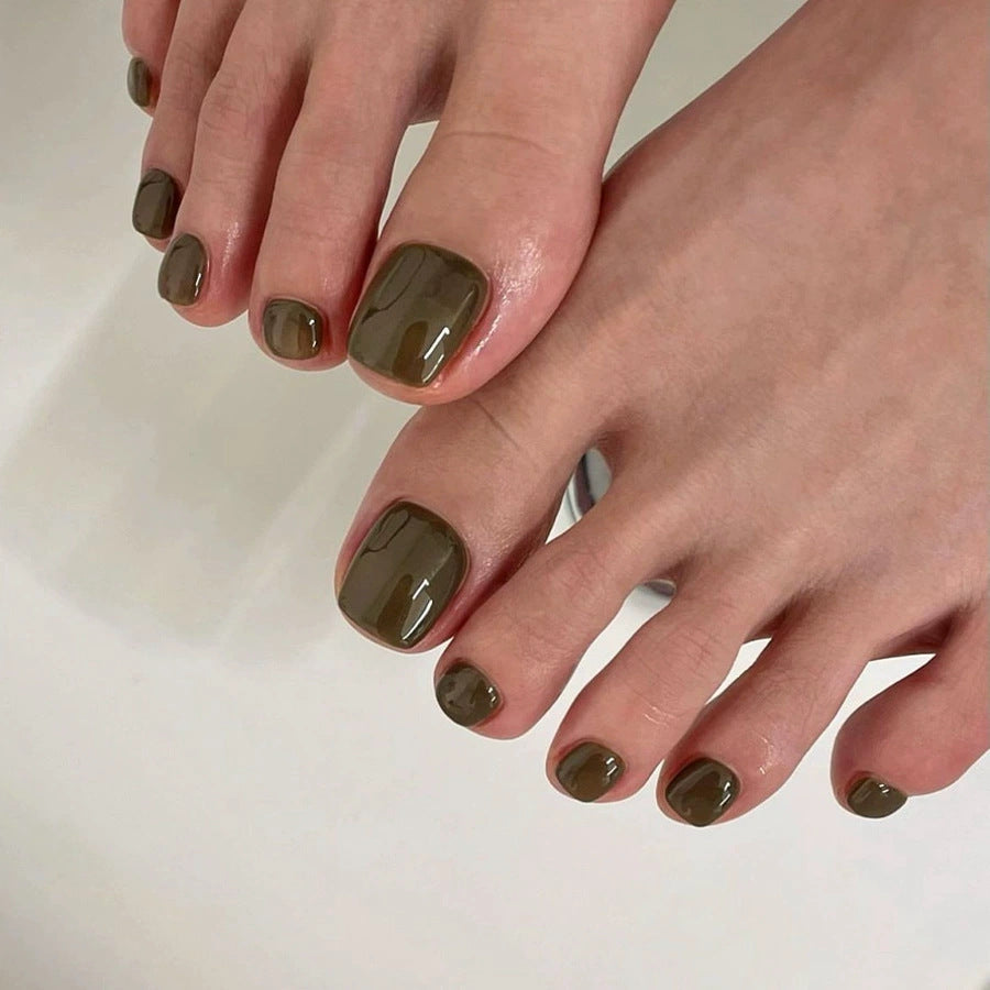 Holographic glitter false toenail set