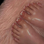 Holographic glitter false toenail set