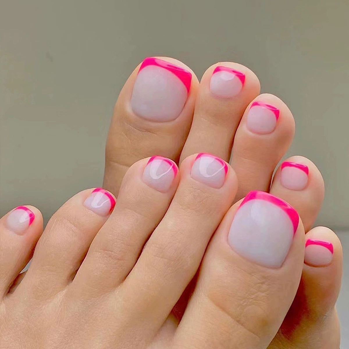 Holographic glitter false toenail set