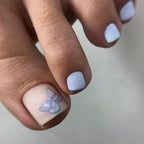 Holographic glitter false toenail set