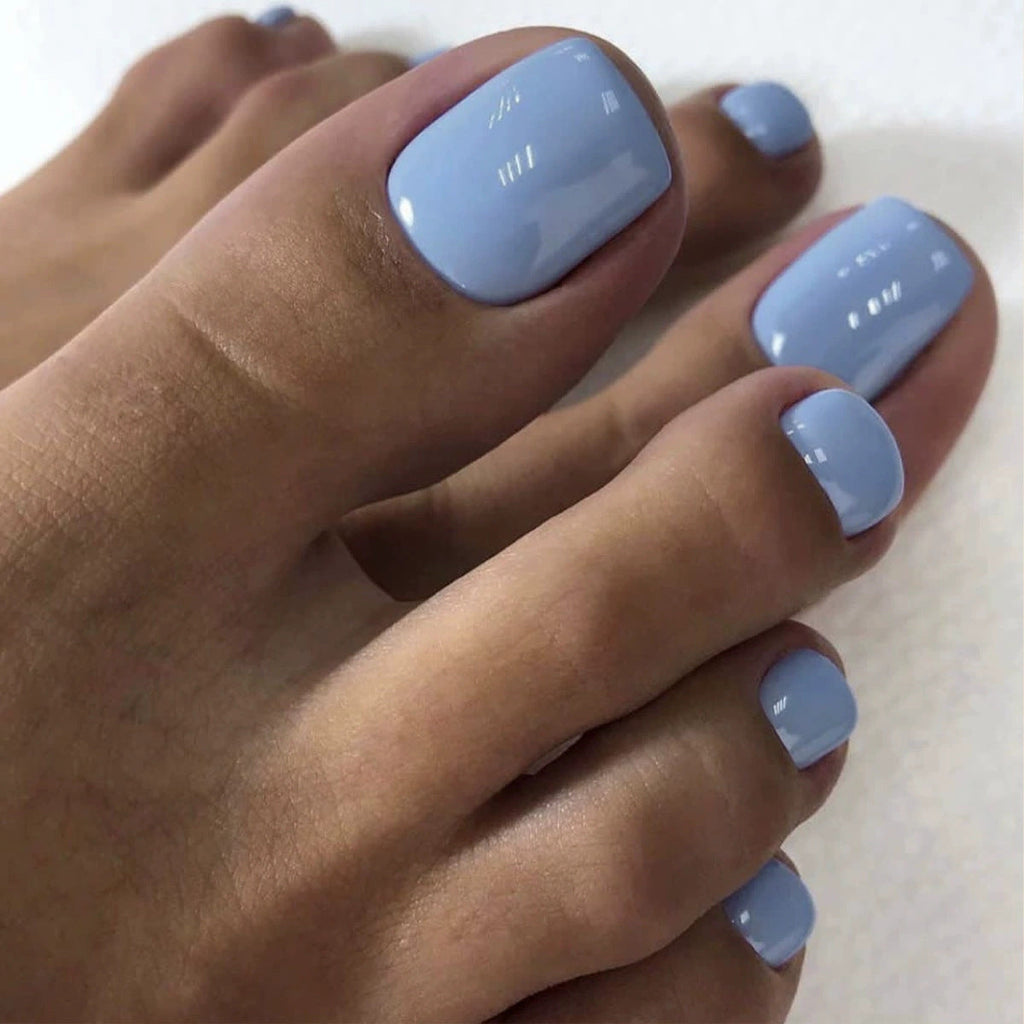 Holographic glitter false toenail set