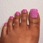 Holographic glitter false toenail set