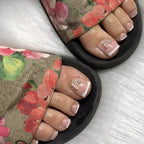 Holographic glitter false toenail set