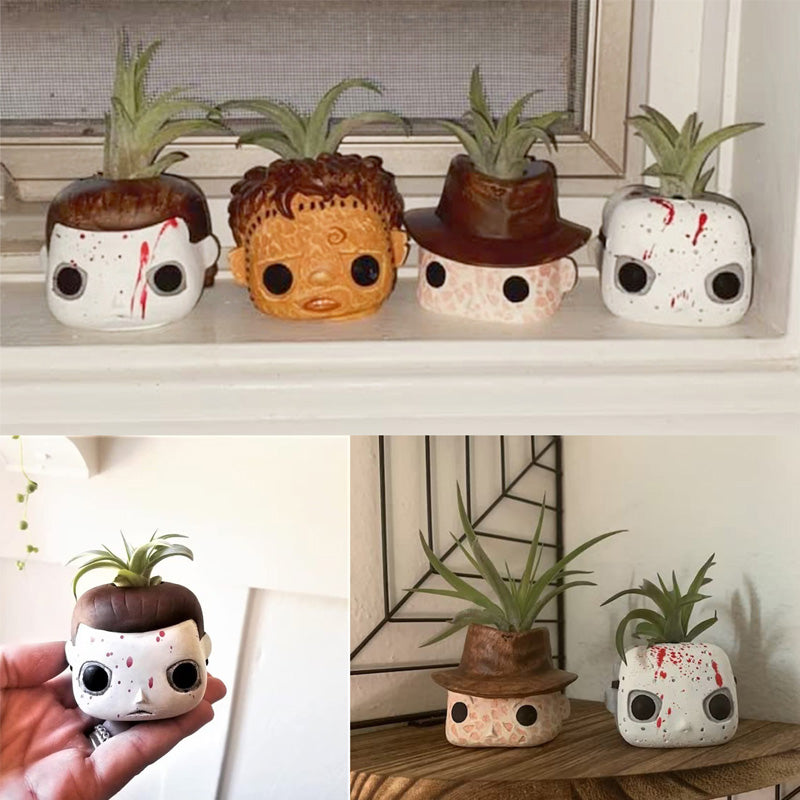 Horror Movie Mini Planter – Spooky Face Plant Pot Gift