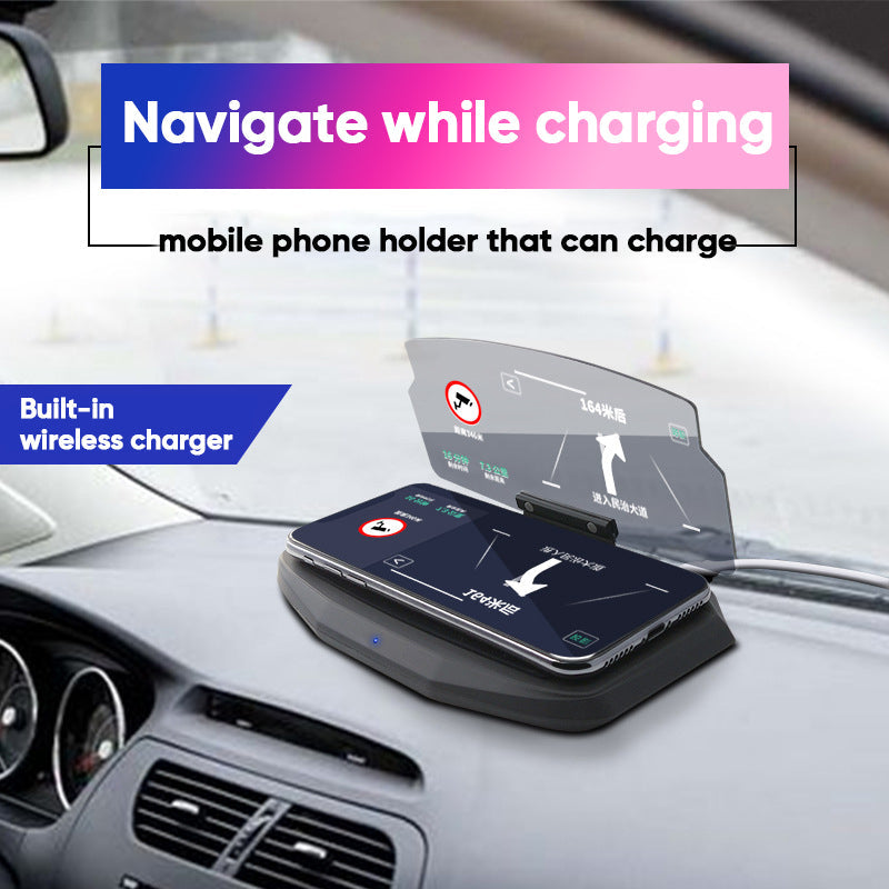 HUD Navigation Projector with Wireless Charging