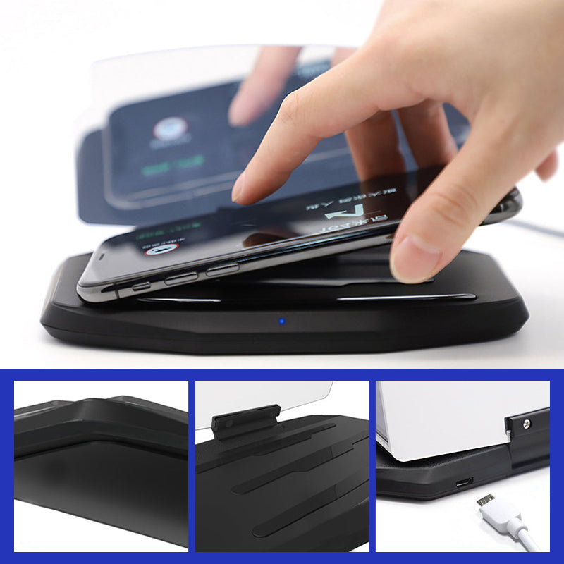 HUD Navigation Projector with Wireless Charging