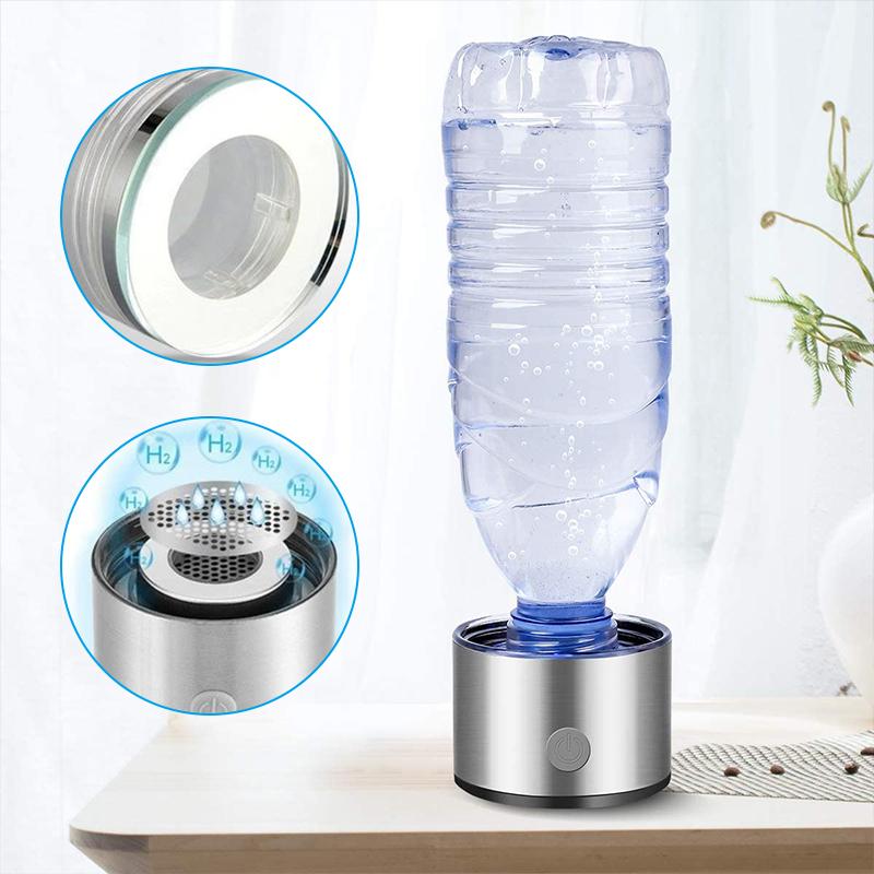 Hydrogen water bottle with electrolysis generator