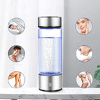 Hydrogen water bottle with electrolysis generator