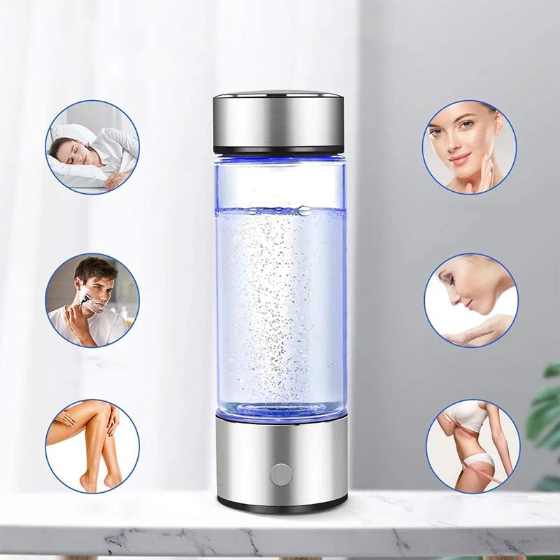 Hydrogen water bottle with electrolysis generator