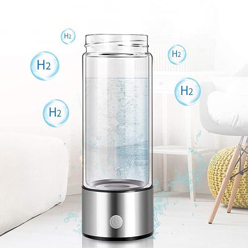 Hydrogen water bottle with electrolysis generator