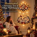 Illuminated Christmas Wall Art Tree Wall Hanging with Warm LED Lights