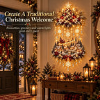 Illuminated Christmas Wall Art Tree Wall Hanging with Warm LED Lights